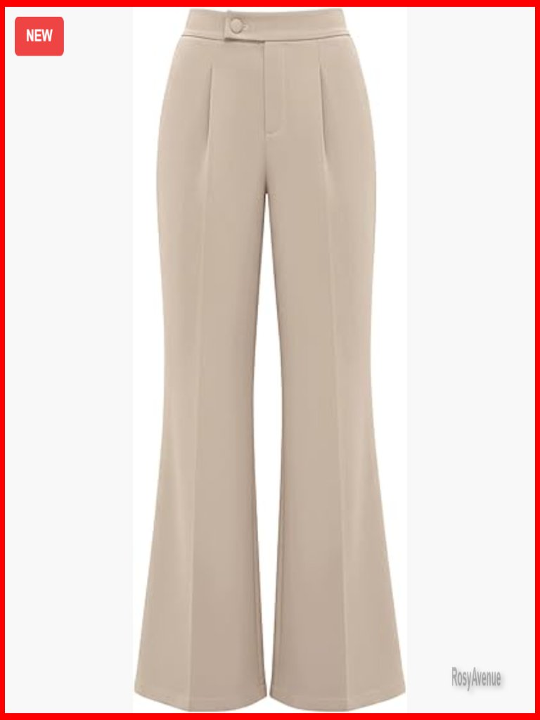 High Waisted Wide Leg Pleated Dress Pants Business Casual Slacks